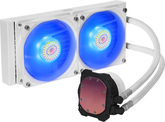 CoolerMaster Masterliquid ML240L V2 RGB (v2) Водно охлаждане на процесор Двоен вентилатор 120мм за Socket AM4/AM5/1200/115x Бял