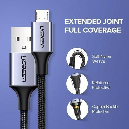 Ugreen US290 2m Braided USB 2.0 to micro USB Cable White (60153)
