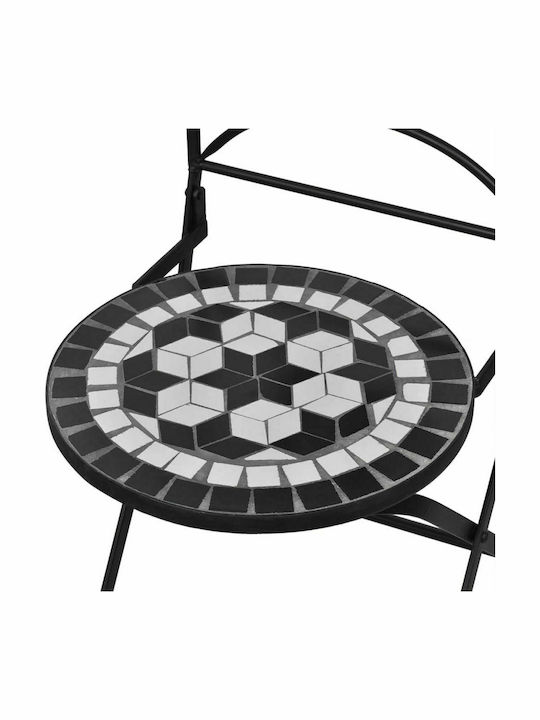 Outdoor Chair Metallic Bistro Black / White 2pcs 37x44x89cm