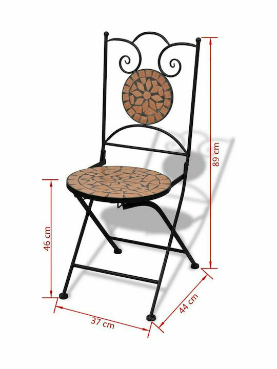 Outdoor Chair Metallic Bistro Terracotta 2pcs 37x44x89cm