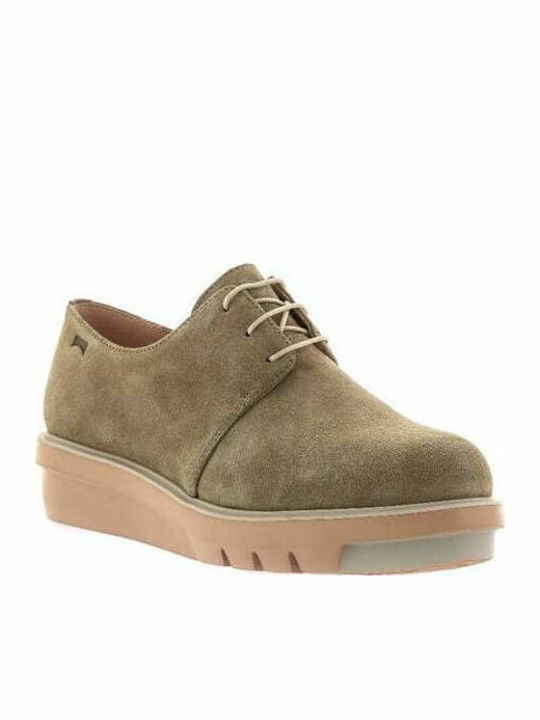 Marta Women's Leather Flatform Oxfords Green