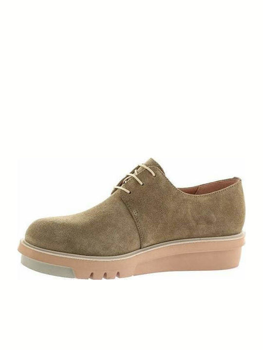 Marta Women's Leather Flatform Oxfords Green