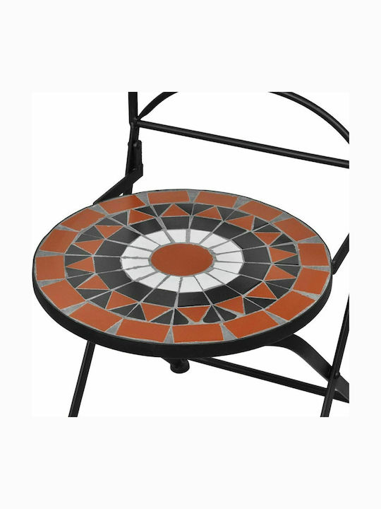 Outdoor-Stuhl Metallisch Bistro Terracotta / White 2Stück 37x44x89εκ.