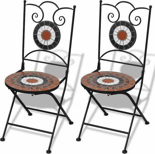 Καρέκλα Bistro Τερακότα / Λευκό 2τμχ 37x44x89εκ.