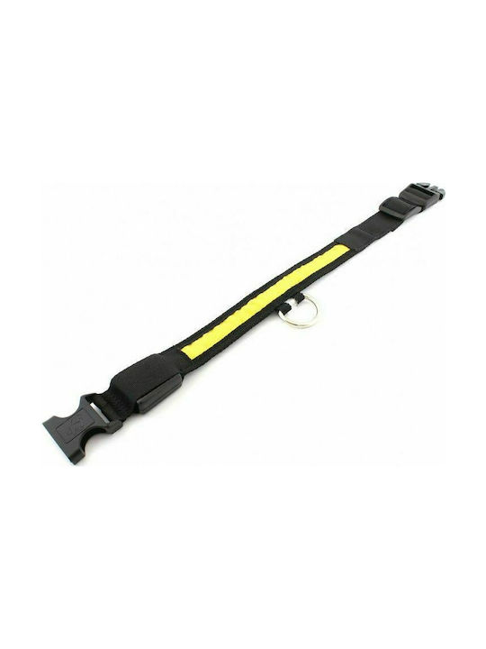 Dog Collar Nylon in Yellow color Collar with Lighting 34-44cm Black