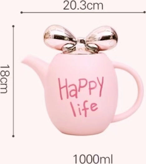 Keramische Teekanne Rosa 1000ml