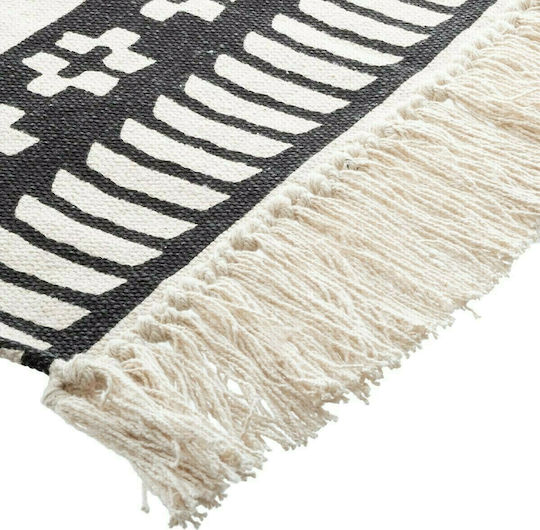 Atmosphera Delhi Covor Rectangular Bumbac cu franjuri Coacăze negre