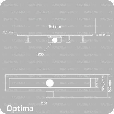 Villa Optima Project Black Duz Stainless Steel Channel Floor with Size 60x6.75cm Black