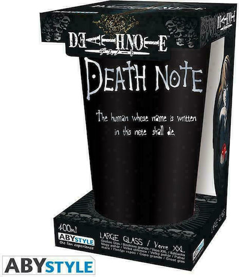 Abysse Death Note Ποτήρι Νερού Γυάλινο Μαύρο 400ml
