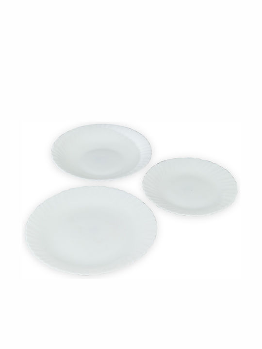 TnS Serving Plate Desert Porcelain White with Diameter 19cm