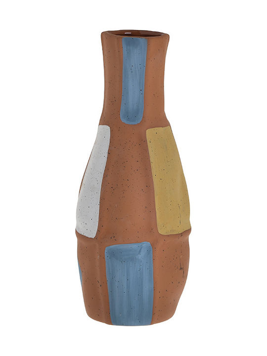 Inart Ceramic Vase Terracotta 10x10x25cm