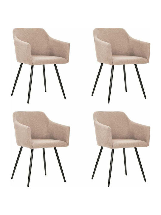 Scaune Sala de mese cu tapiserie textilă Taupe 4buc 54x62x80buc