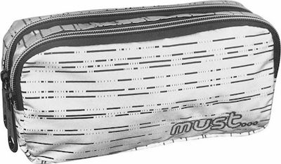 Diakakis Reflective Lines Pencil Case with 2 Compartments Gray