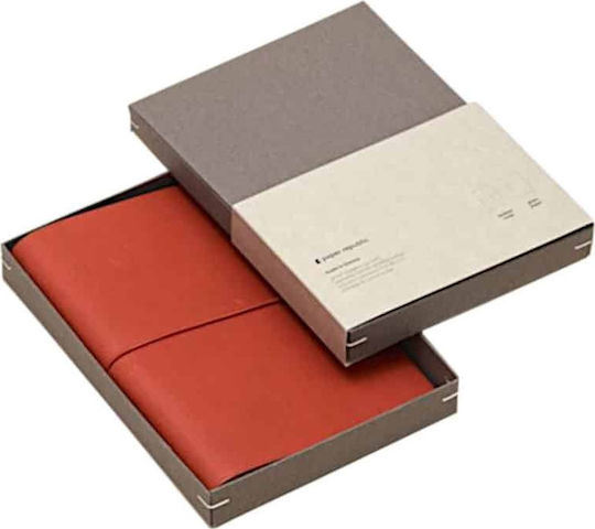 Paper Republic Notizbuch A5 mit leeren Seiten und Gummiband Rot