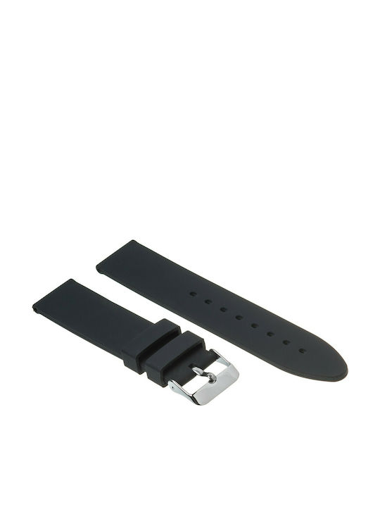 Tzevelion S05 Καουτσούκ Λουράκι Μαύρο 22mm