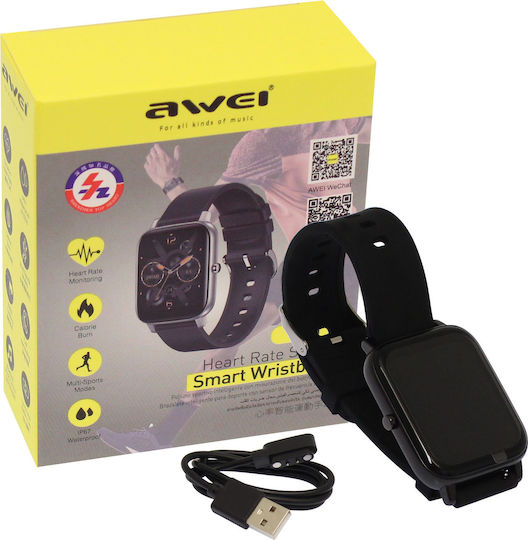 Awei H6 Smartwatch με Παλμογράφο (Μαύρο)