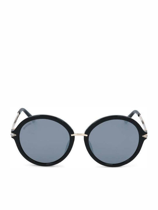 Swarovski Women's Sunglasses with Black Frame and Black Mirror Lens SK0184-D 01C