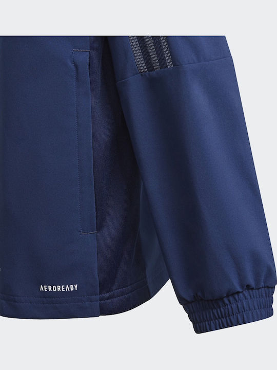 Kids' Sports Jacket Short Windproof with Hood Blue Tiro 21