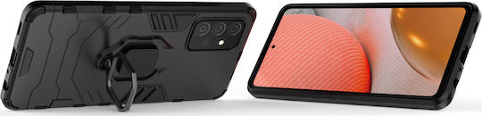 Hurtel Ring Armor Back Cover Plastic / Silicon Negru (Galaxy A72)