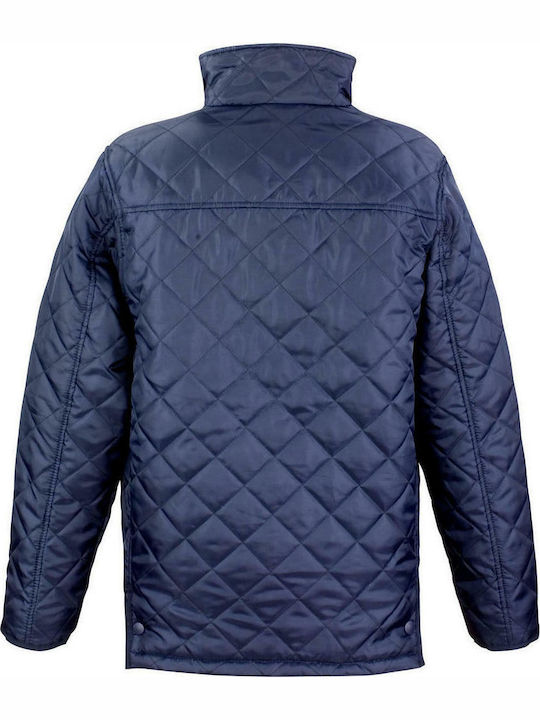 Urban Cheltenham Men's Winter Parka Jacket Waterproof Navy Blue