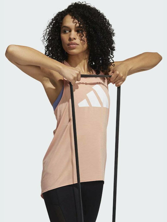 3 Stripes Bluza Damă Fără Mâneci Portocalie