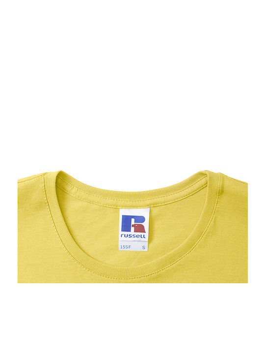 Russell Europe Γυναικείο Διαφημιστικό T-shirt Κοντομάνικο σε Κίτρινο Χρώμα