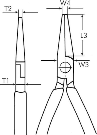 Wurth Zebra Μυτοτσίμπιδο Κυρτό Μήκους 210mm