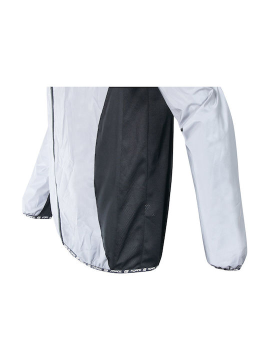 Force Reflective Männer Wasserdicht Fahrrad-Windjacke Langarm Weiß