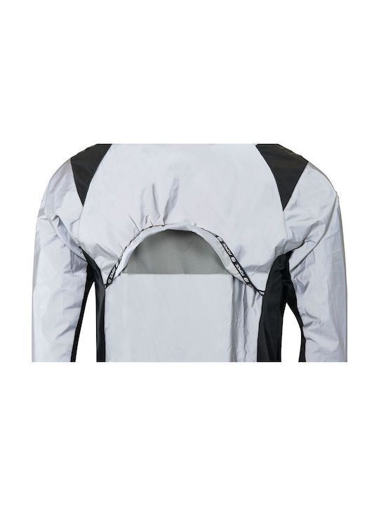 Force Reflective Waterproof Cycling Windbreaker Jacket Long sleeve White