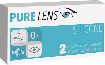 Pure Lens Silicone 2 Μηνιαίοι Φακοί Επαφής Σιλικόνης Υδρογέλης