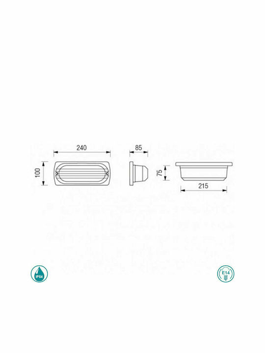 Boluce Flash Mini Aplica de exterior montată pe perete E14 IP54