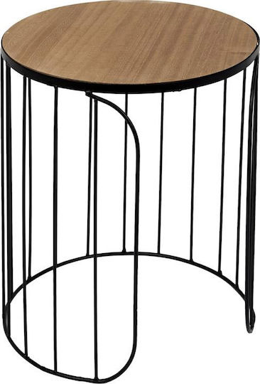 Set Zigon Rotund Nesting din Lemn Masiv Natural - Negru S/2 2 Buc M40xL40xÎ40cm