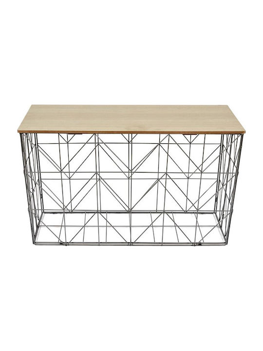 Rectangular Coffee Table Metal Natural - Grey L80xW40xH46cm.