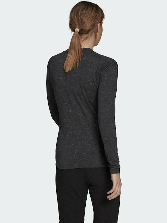 Adidas Future Icons Women's Athletic Blouse Long Sleeve Gray