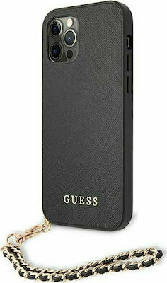 Guess Saffiano Chain Plastic Back Cover Black (iPhone 12 Pro Max)