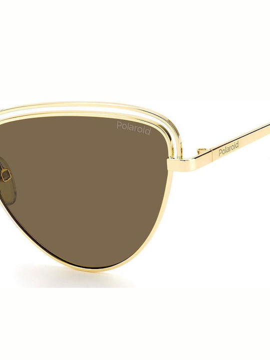 Polaroid Damen Sonnenbrille mit Gold Metall Gestell und Braun Polarisiert Linse PLD4094/S J5G/SP