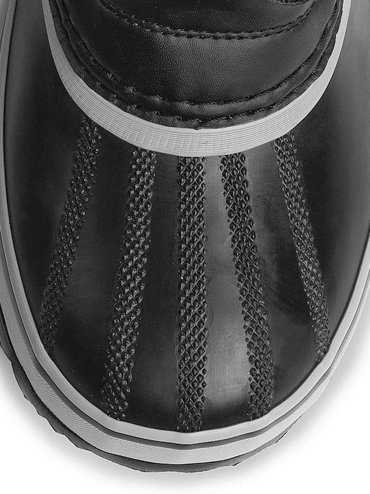 Leather Snow Boots with Laces & Fur Joan Of Arctic Black