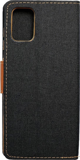 Forcell Buchen Sie Stoff Schwarz (Galaxy A71)