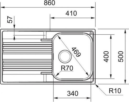 Franke Smart Srx 611-86 Ένθετος Αριστερός Inox Σατινέ Μ86xΠ50cm Franke Smart Srx 611-86 Ένθετος Αριστερός Inox Σατινέ Μ86xΠ50cm