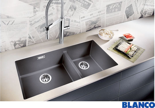 Blanco Subline 480/320-U PuraDur 519492 Поддръжка Мивка Ляв от Синтетичен Гранит Ш85.5xД46см Tartufo