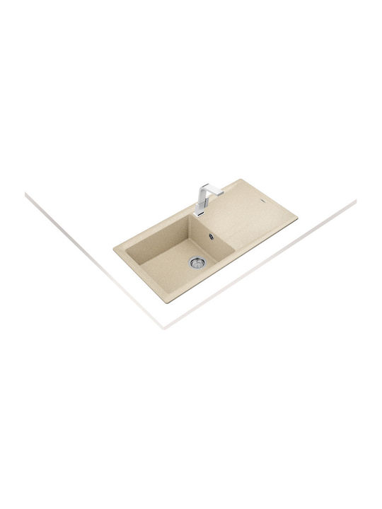 Teka Stone 60 L-TG Ένθετος Νεροχύτης από Συνθετικό Γρανίτη Μ100xΠ51cm Topaz Beige
