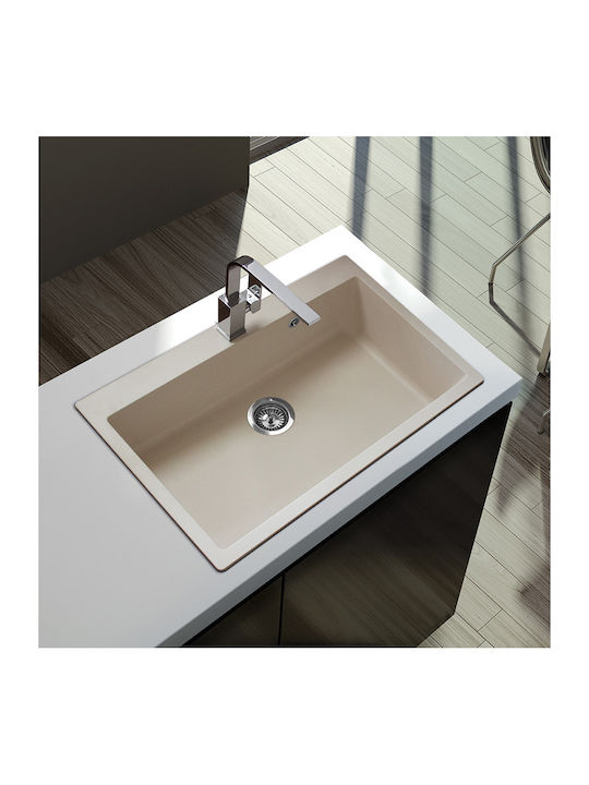 Duralit KZ075 KZ075-300 Drop-In Мивка от Синтетичен Гранит Ш76xД50см Bianco Artico