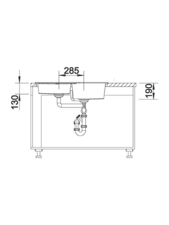 Blanco Metra 9 E 515573 Drop-In Sink Corner Left Synthetic Granite W83xD83cm Coffee