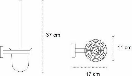 Karag Uno 170155 Glas Badezimmer Toilettenbürste Black Matt