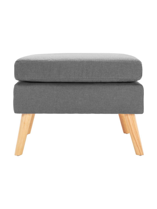 Stool Footstool Upholstered with Fabric Light grey 54x54x43.5cm