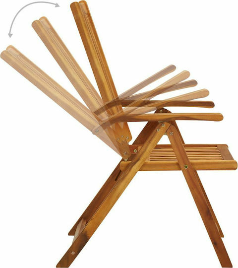 Scaun de exterior Lemn Acacia / Red cu pernă 3buc 57x69x111cm