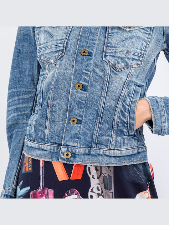 Kurz Damen Jeansjacke Blau