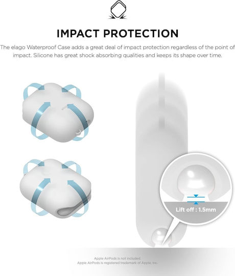 Elago Waterproof Husă în culoarea Alb pentru Apple AirPods 1 / AirPods 2