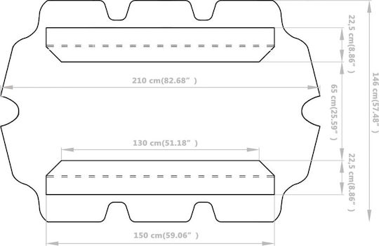 vidaXL Πανί για Κούνια Πράσινο με Επίστρωση PVC 1.46x2.10m