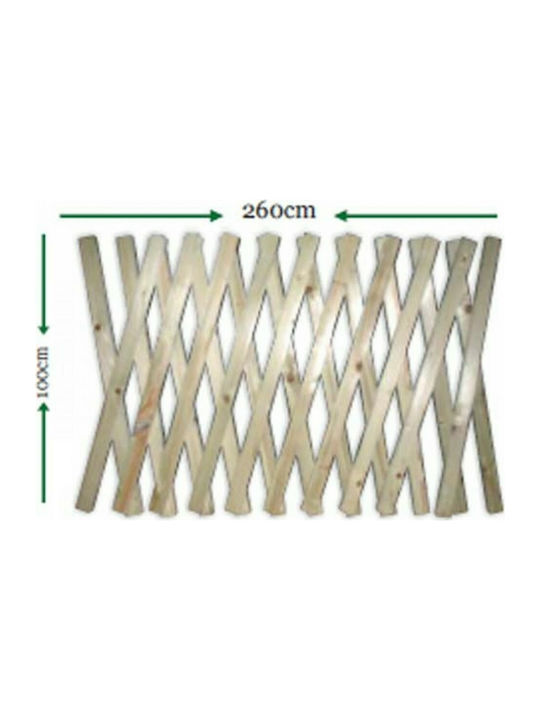 Πτυσσόμενο Καφασωτό Κήπου από Ξύλο 260x100cm Μπεζ 0603